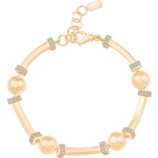 Ema Jewellery Taşlı Top Silindir Bileklik