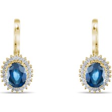 Lial Diamond 5.17 Karat Pırlanta Safir Küpe ,doğal Pırlanta, Sertifikalı Mücevher