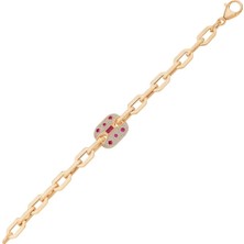 Ema Jewellery Taşlı Zincir Altın Bileklik