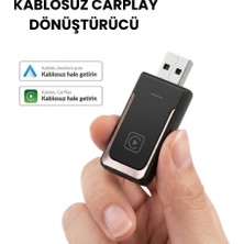 Araç Içi Kablosuz Carplay Adaptörü 2in1 Android Auto ve Apple Carplay Uyumlu (Tak Çalıştır)