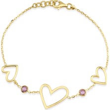Genola Altın Kalpli Bileklik