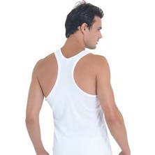 Ceylanoğlu Erkek Beyaz Ribana 3 Lü Paket Pamuklu Spor Atlet