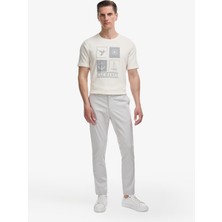 Cacharel Erkek Açık Gri Slim Fit Pamuk Karışımlı Beli Lastikli Kanvas Pantolon 50324292-VR001