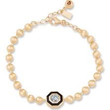 Ema Jewellery Siyah Mineli Taşlı Top Bileklik