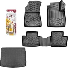 Cekar Store Rizline Dacia Sandero Stepway 2025 ile Uyumlu Model 3D Havuzlu Paspas ve Bagaj Havuzu Set+Araç Kokusu