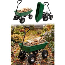 Binbirreyon Tekerlekli Bahçe Arabası Damperli Şişme Tekerlekli Çekme Araba 75LT 120KG 47X45X100CM AB098