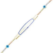 Ema Jewellery Mavi Mineli Çocuk Künyesi