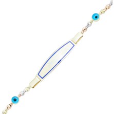 Ema Jewellery Mavi Mineli Çocuk Künyesi