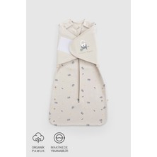 Little Gusto Organik Pamuk Pelerinli Uyku Tulumu Bej 0-6 Ay Little Farm