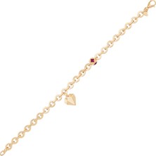 Ema Jewellery Kırmız Taşlı Şans Bileklik
