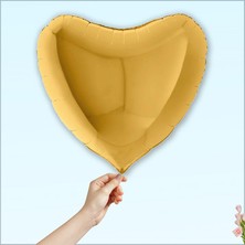 Süsle Bebek ve Parti Kalp Folyo Balon, 60cm - Altın