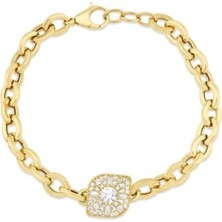 Genola Altın Taşlı Tasarım Bileklik