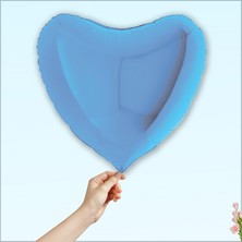 Süsle Bebek ve Parti Kalp Folyo Balon, 60cm - Mavi