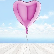 Süsle Bebek ve Parti Kalp Folyo Balon, 45 cm - Fuşya