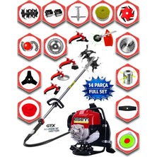 EISENN German ECH 500 14 Parça Full Set Sırt Tipi Ot Çim Biçme Tırpanı+Toprak Eşeleme+Akrobat Çapa Aparatı