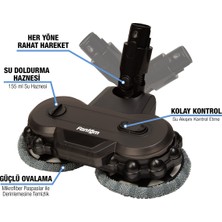 Fantom Pluto Eletrikli Islak Mop Başlık Siyah