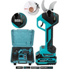 Assur 21V Çift Akülü 40 mm Ağaç Odun Dal Kesme Makinesı Şarjlı Dijital Budama Makası Mavi