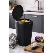 PremiumPort Pratik ve Şık 6 Litre Banyo ve Mutfak Tezgah Üstü Çöp Kovası Siyah