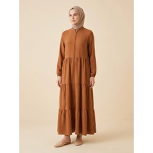 Nevayla Moda Kat Katlı Ferace - Kiremit / F0147