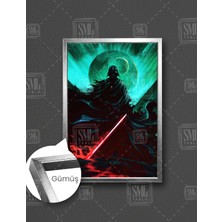 SML Tablo Darth Wader Karanlık Lord Işın Kılıcı Star Wars  Dikey Çerçeveli Kanvas Tablo