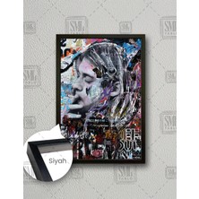 SML Tablo Kurt Cobain Legend Rock Star  Dikey Çerçeveli Kanvas Tablo