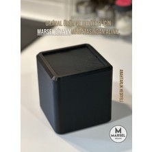 PremiumPort Şık Masaüstü Çöp Kutusu, Açılır Kapanır, Siyah, 12,5X12CM