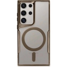 Die Grup  Samsung Galaxy S23 Ultra Kılıf Boyi Magsafe Silikon Kapak - Kahverengi