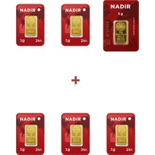 Nadir Gold 24 Ayar 10 Gram Külçe Altın (1 Adet 5 Gram Külçe Altın + 5 Adet 1 Gram Külçe Altın )
