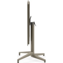 Tilia Moon Katlanır Masa 80X80 cm Vizon - Bahçe, Balkon, Kafe, Teras, Havuz Kenarı, Restoran İçin, İç ve Dış Mekan