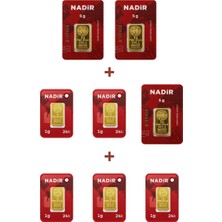 Nadir Gold 24 Ayar 20 Gram Külçe Altın (3 Adet 5 Gram Külçe Altın + 5 Adet 1 Gram Külçe Altın )