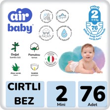 Air Baby Jumbo Paket Mini Bebek Bezi 2 Numara 76 Adet 3-6kg