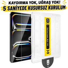 Dexmon Samsung Galaxy Tab A9 Kolay Uygulama Aparatlı Toz Önleyici Tam Kaplayan Cam Ekran Koruyucu