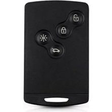 Cekar Store Autohan Keys Renault Clio 4, Megane 3, Fluence, Captur Uyumlu 4 Butonlu Akıllı Kart Kumanda Kabı, Siyah