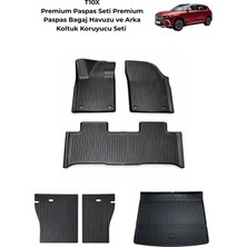Elektrikli Pazar Togg T10X 3'lü Set Premium Paspas Seti + Arka Koltuk Koruyucu Seti+Bagaj Havuzu