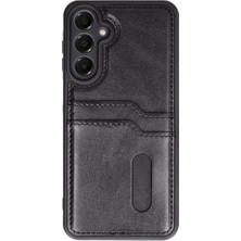 Die Grup  Samsung Galaxy A35 5g Kılıf Sara Kartvizitli Deri Kılıf - Siyah