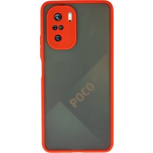Die Grup  Xiaomi Poco F3 Kılıf Montreal Silikon Kapak - Kırmızı