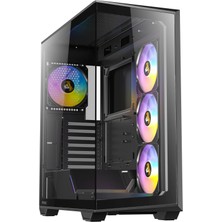 Antec C3 Argb Siyah Atx Mid Tower Gaming Kasa (4x Argb Fan, Temperli Cam, 360MM Radyatör Desteği)