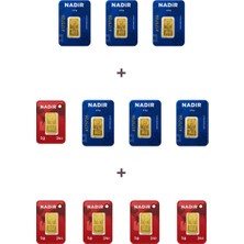 Nadir Gold 24 Ayar 20 Gram Külçe Altın (6 Adet 2,5 Gram Külçe Altın + 5 Adet 1 Gram Külçe Altın )