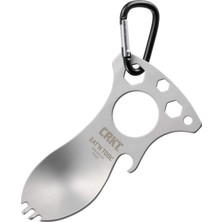 Luord-Store Crkt 9100C Gümüş Eat’n Tool Karabina Çok Fonksiyonlu Karabina Tornavida Lokma Açacak Çatal Kaşık