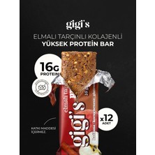 Gigis Food 12'li Elmalı Tarçınlı Kolajenli Yüksek Protein Bar Paketi