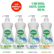 Siveno %100 Doğal Sıvı Kastil Sabun Zeytinyağlı Defne Portakal Lavanta Bitkisel Vegan 300 ml Karma Set