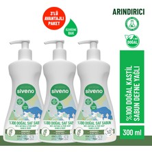 Siveno %100 Doğal Sıvı Kastil Sabun Defne Yağlı Yoğun Nemlendirici Arındırıcı Bitkisel Vegan 300 ml X3 Adet
