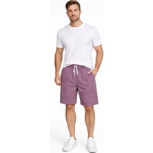 Modenya Erkek Pötikareli Şort – Beli Lastikli Bağcıklı, Cepli, Rahat Kesim Günlük Yazlık Şort - Gül Kurusu