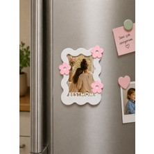 Icon Layer Anneler Gününe Özel - Çerçeve Magnet "Best Mom" Yazılı Buzdolabı Magneti & Hediyelik