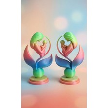 My Craft 3D MYCRAFT3D Anne ve Çocuk Figürlü 15CM Anneler Gününe Özel Hediyelik Dekoratif Biblo 2'li