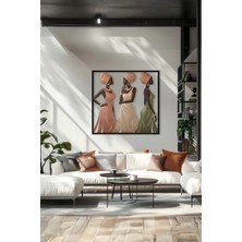 Macrodec Earthy Elegance Toprağın Doğal Şıklığı Metal Tablo - Etnik Kadın Figürlü Modern Duvar Dekoru