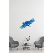 Macrodec Tropical Blue Parrot Mavi Papağan Metal Tablo - Modern Egzotik Kuş Temalı Lazer Kesim Duvar Dekoru