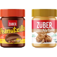 Züber Nutzilla Fındık Kreması 315G x 1 Adet (Yeni) + Peanutzilla Kakaolu Yer Fıstığı Kreması 315G x 1 Adet