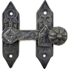 Die Grup  Eco Lounge Antika Tarz Dekoratif Pirinç Kapı, Pencere Mandalı - 86X72 Mm, Oksit