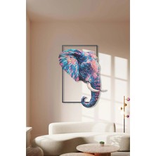 Macrodec Prismatic Elephant Geometrik Fil Metal Tablo - Renkli ve Modern Hayvan Figürlü Duvar Dekoru